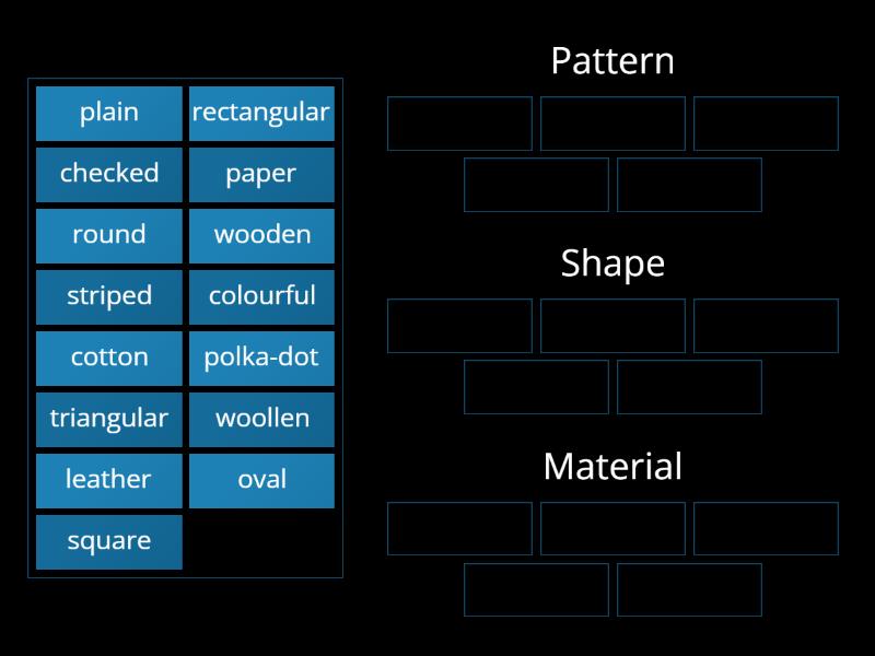 Module 9 -Shapes, forms, patterns - Group sort