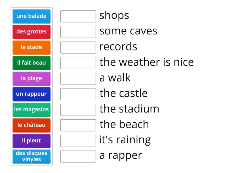 Vocabulaire - Match Up