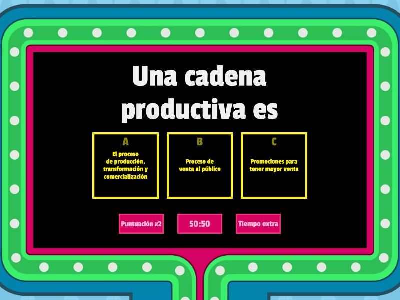 CADENAS PRODUCTIVAS - Gameshow Quiz