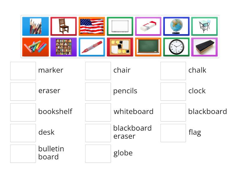 GAME 8: SCHOOL OBJECTS - Match up