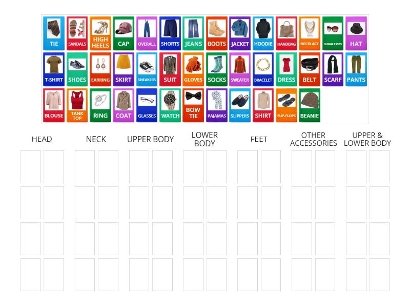 CLOTHES - Group sort