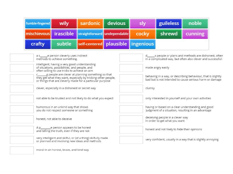 Norse Mythology Personality adjectives - Match up