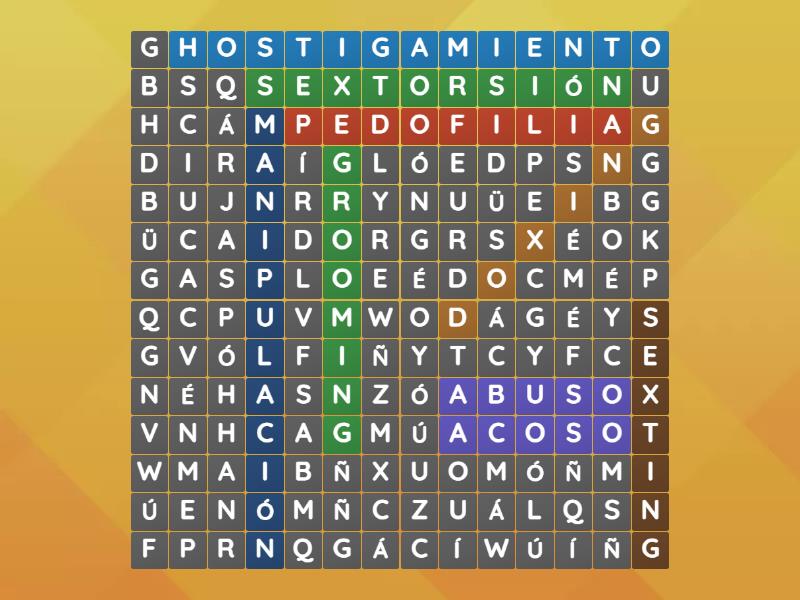 Grooming - Sopa de letras