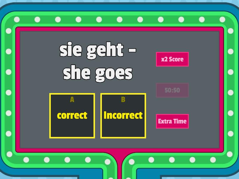 German verbs present tense - Gameshow quiz