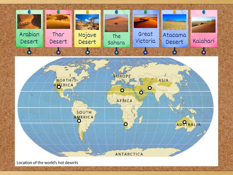 hot deserts of the world map with names