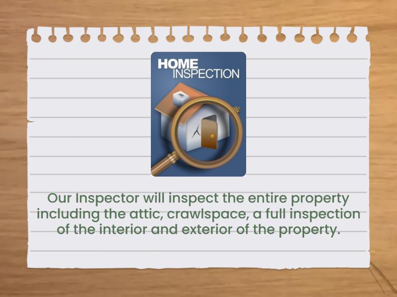 Whole Home Inspection Overview - Tarjetas flash