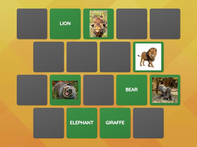ANIMALS MEMORY GAME - Matching pairs