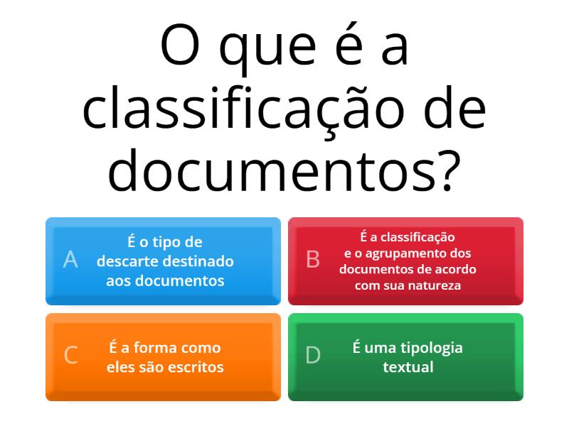 Classificação de documentos - Quiz