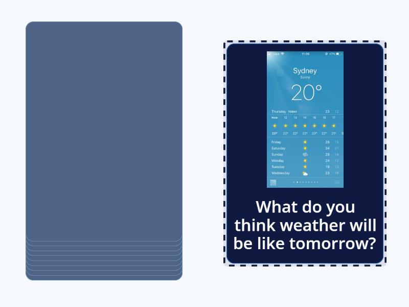 Present Continuous, be going to, will. Questions - Speaking cards