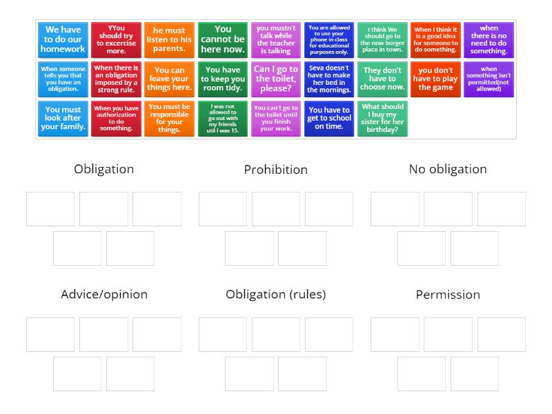 modal verbs - Group sort