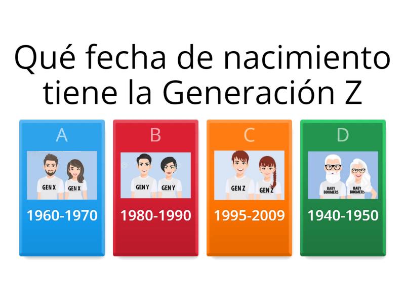 Tipos De Generaciones - Quiz