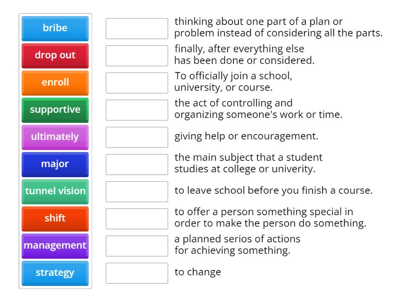 Career path vocabulary. - Match up