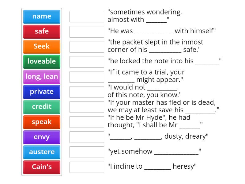 Utterson Quotes - Match up