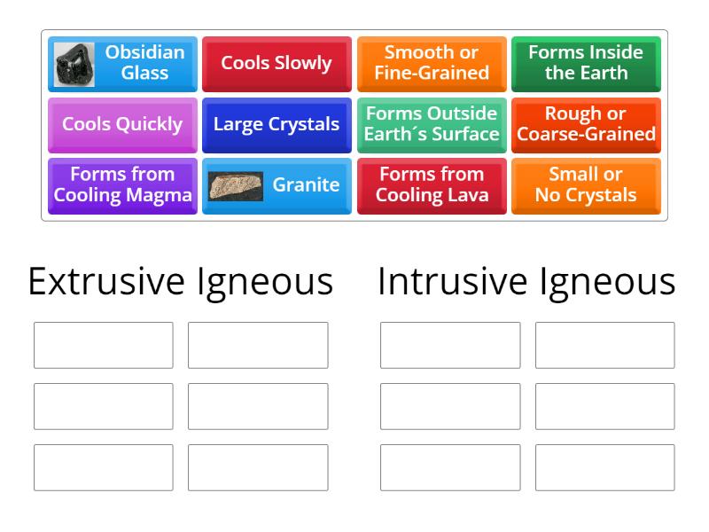 Igneous Rocks Match Group Sort