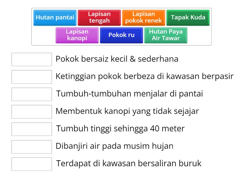 HUTAN PANTAI & PAYA AIR TAWAR - Match up