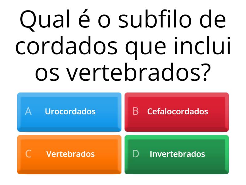 Sobre Os Cordados - Quiz