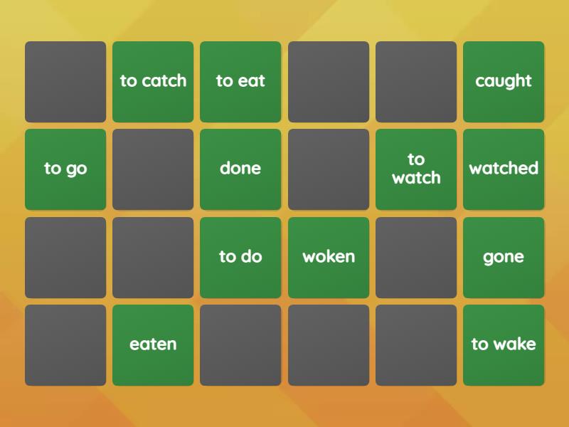 Memory Find The Past Participle 3rd Form That Matches To The