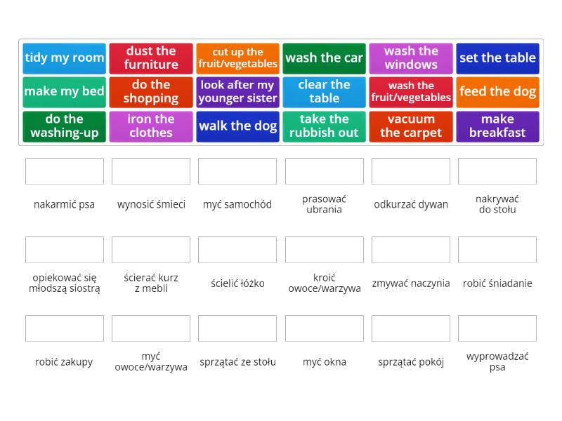 Brainy 5 unit 4 Household chores - Match up