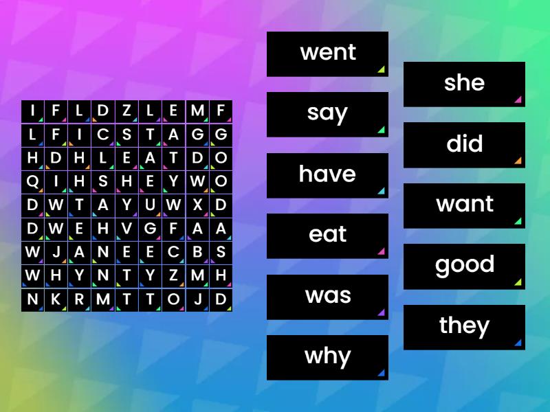Word search - sight words 2 - part 1 - MEIE - Wordsearch
