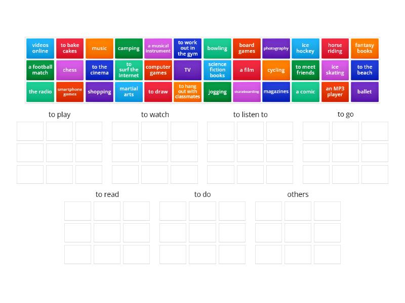 free-time-verb-collocations-group-sort