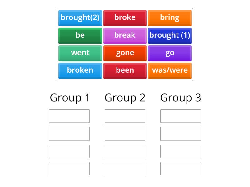 irregular verbs part 1 - Group sort