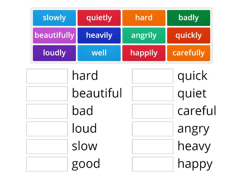 Adverbs of manner match - Match up