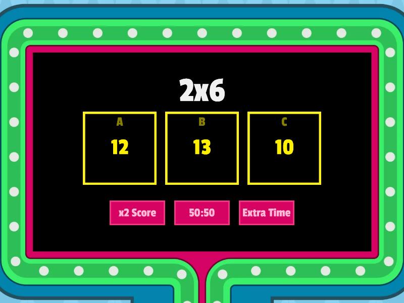 matching tables - Gameshow quiz