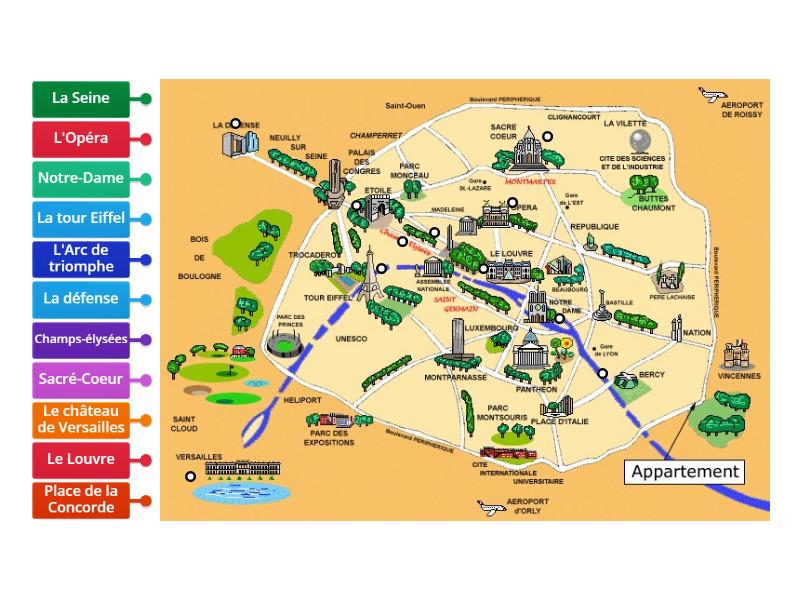 Map Of Paris Monuments