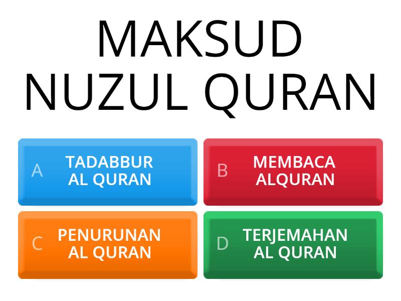 SOALAN NUZUL QURAN MENENGAH RENDAH - Kuiz