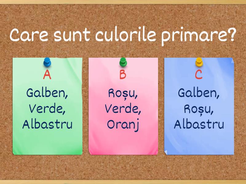 Culoarea-element de limbaj plastic - Quiz