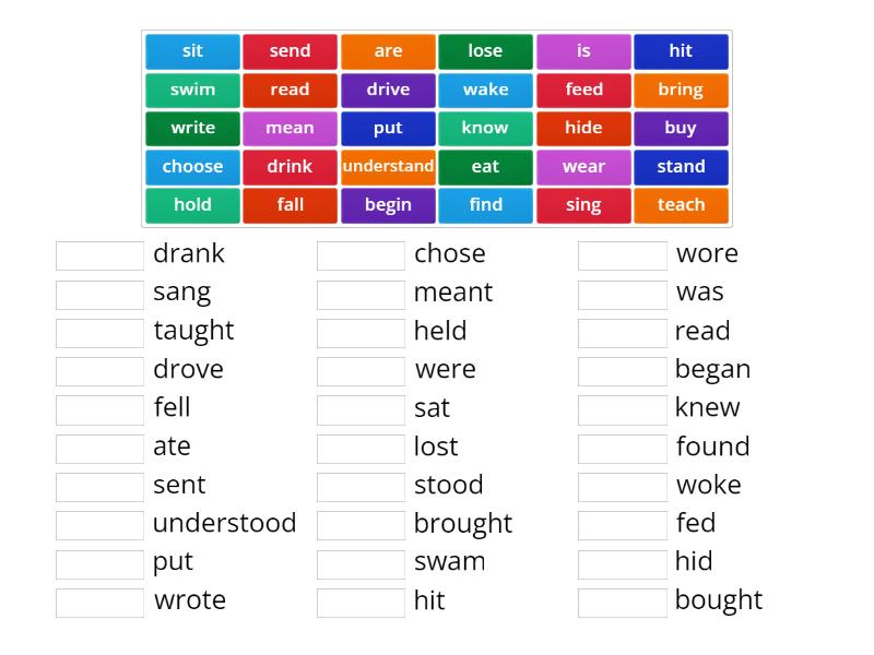 Power Up 3 U6-8 irregular verbs - Match up