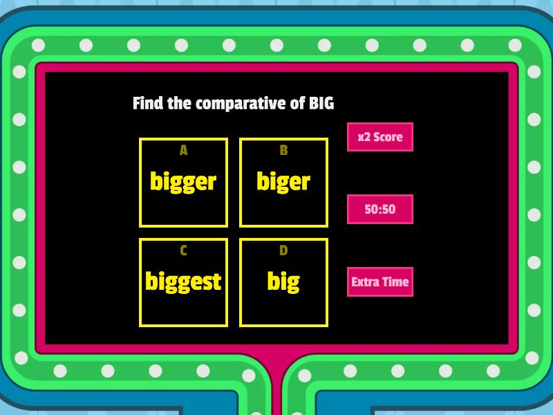 Comparatives gameshow quiz