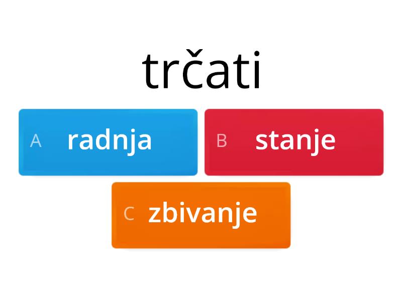 Glagoli-radnja, Stanje, Zbivanje - Kviz