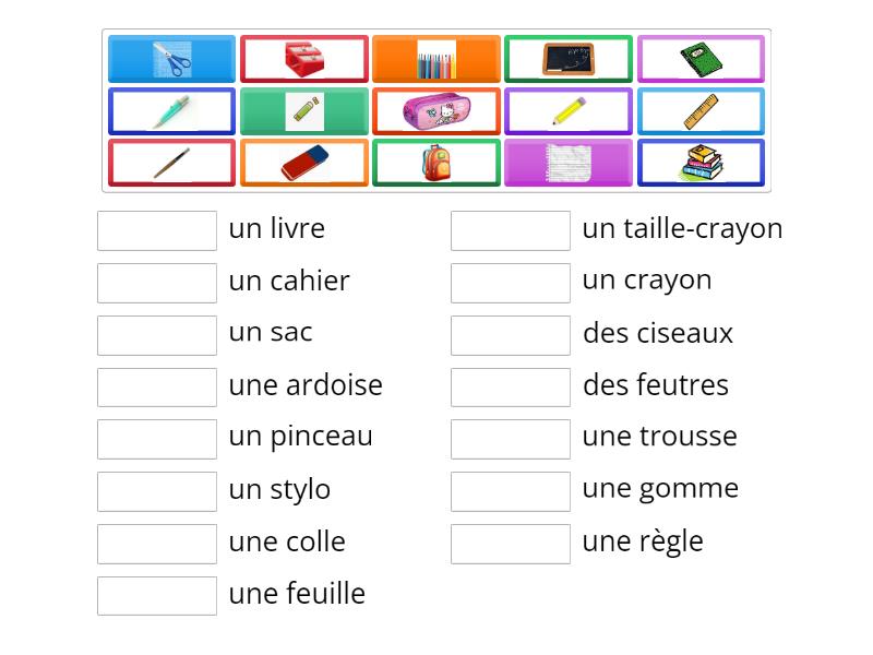 LE MATERIEL SCOLAIRE - Match up