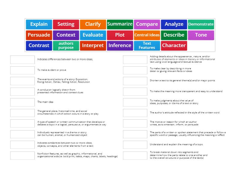 Match the definitions - Match up