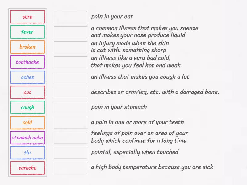 Prepare B1 level 4 - Unit 11 Health - Match up