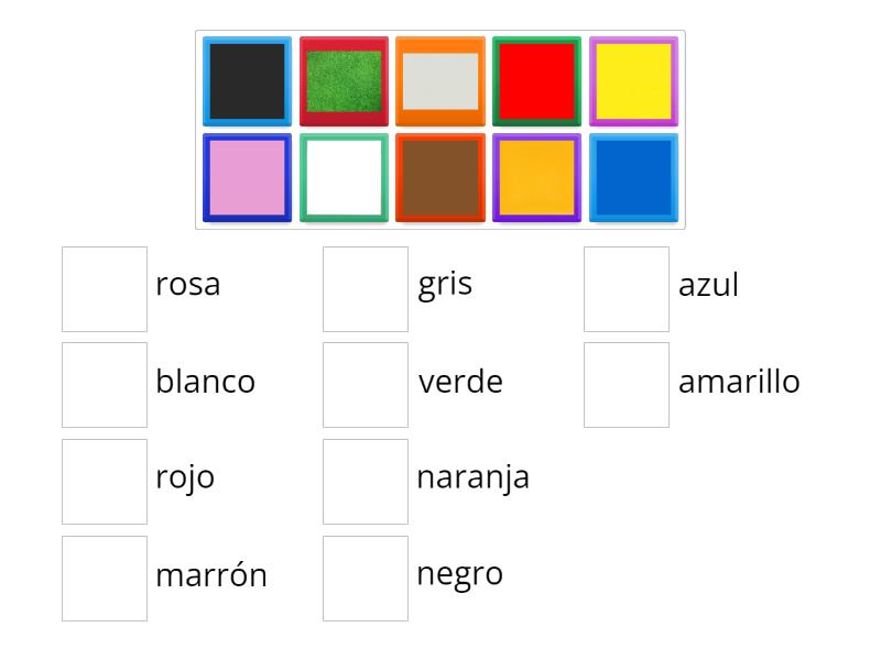 Spanish colours - Match up