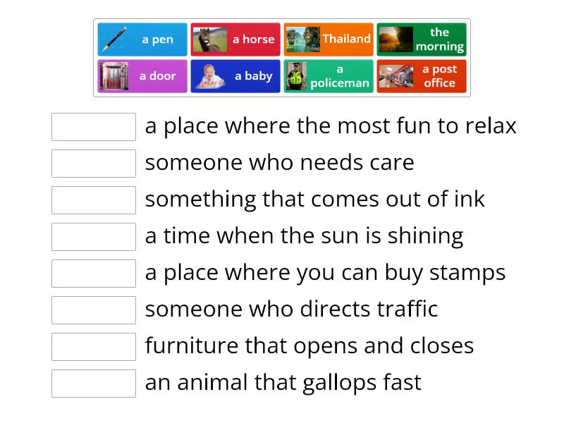 Relative Pronouns - Match up