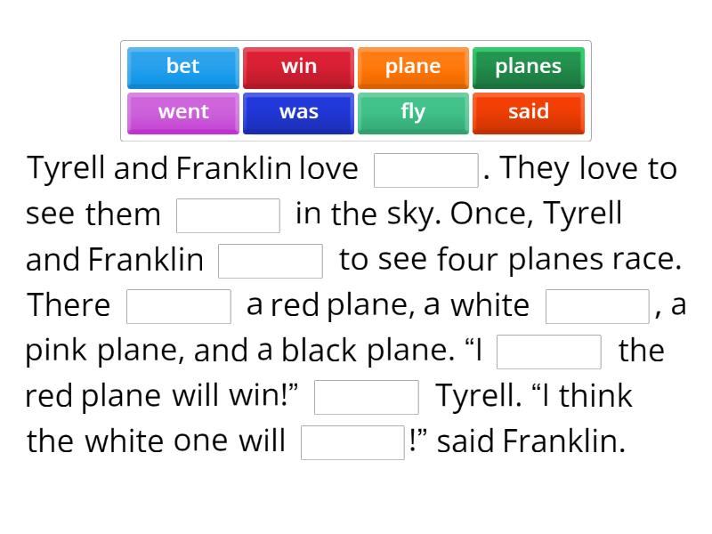 Lesson 73: y /ī/ Plane Race - Complete the sentence