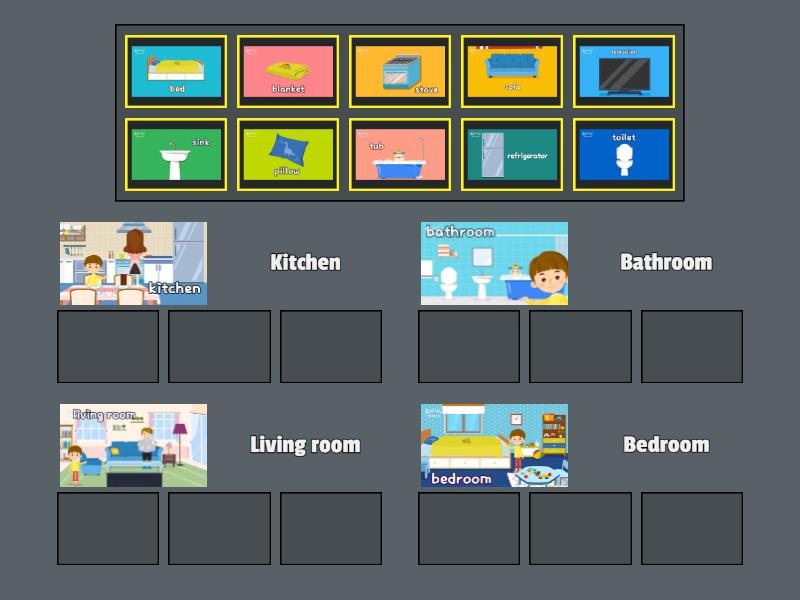 Rooms in the house - Group sort