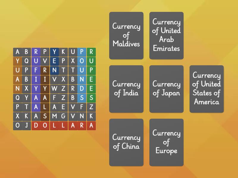 5 letter currency word search