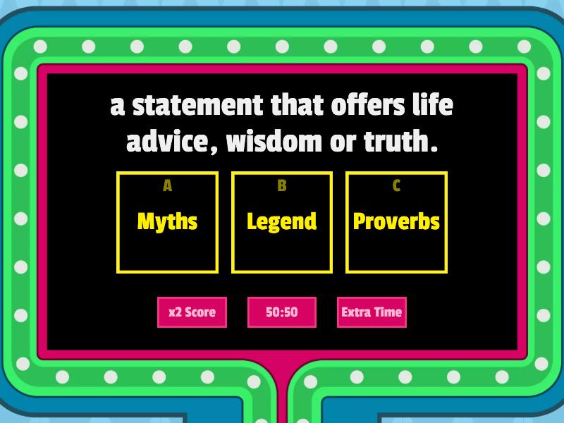 Proverbs, Myths And Legends - Gameshow Quiz