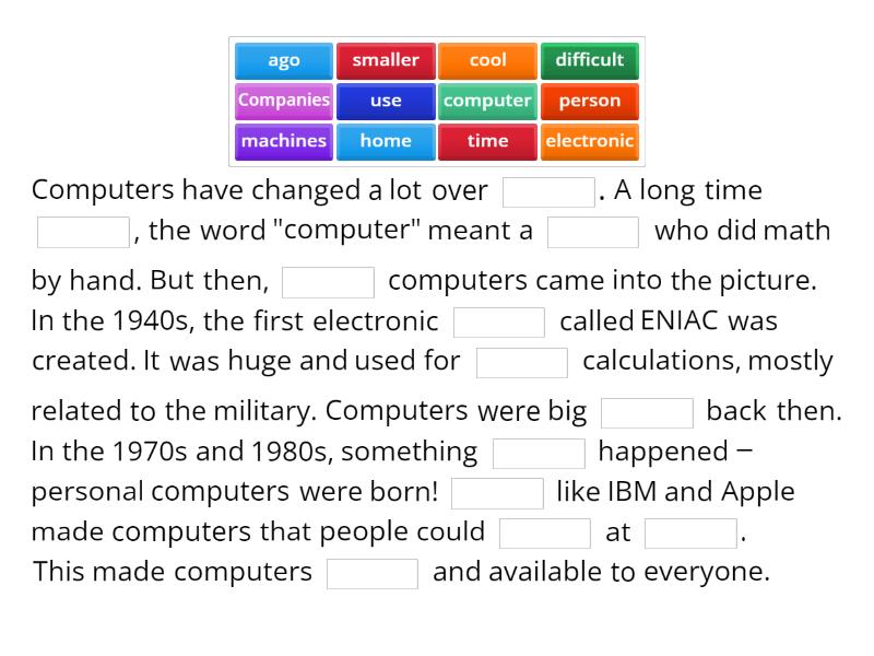 A Brief History of Computers - Missing word
