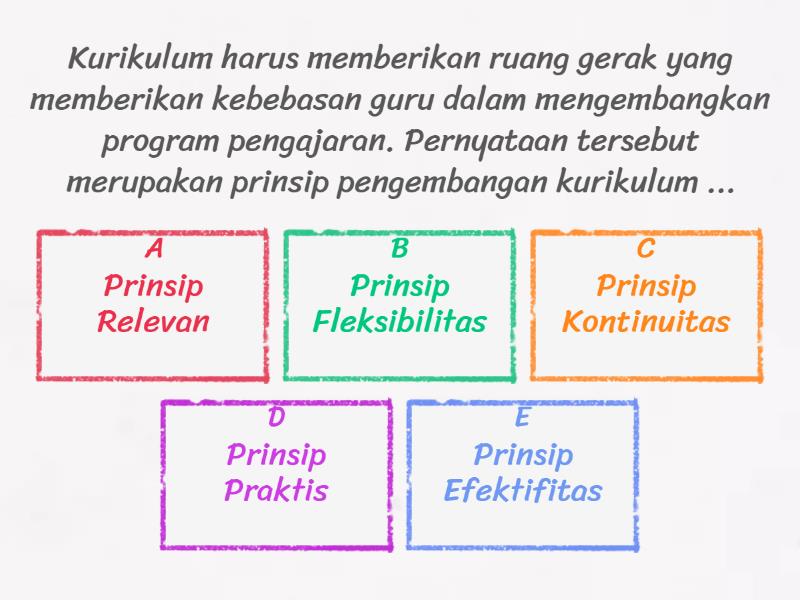 Prinsip Dan Model Pengembangan Kurikulum - Quiz