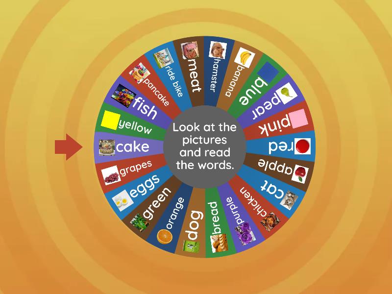 Read vocabulary review - Spin the wheel