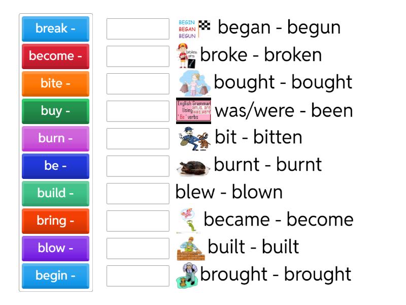 Irregular verbs B - Match up