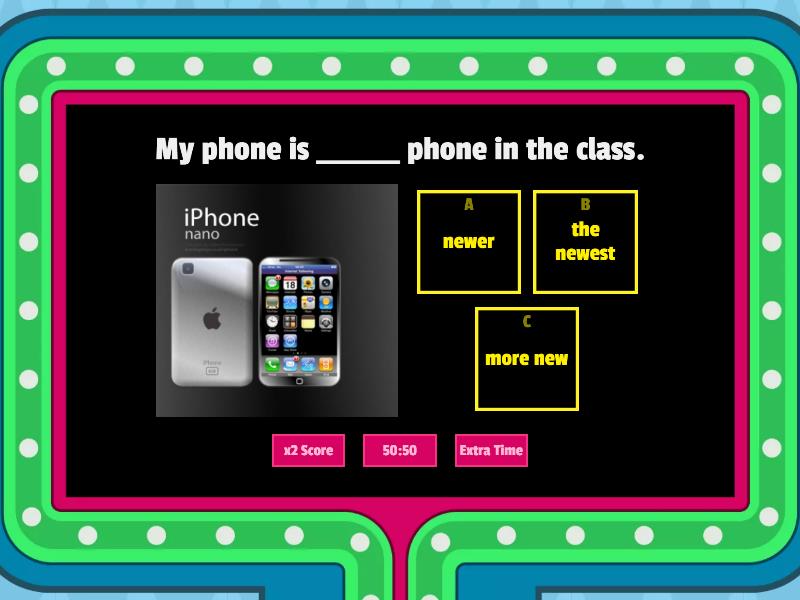 Go getter 2 unit 4.5 Revision grammar - Gameshow quiz