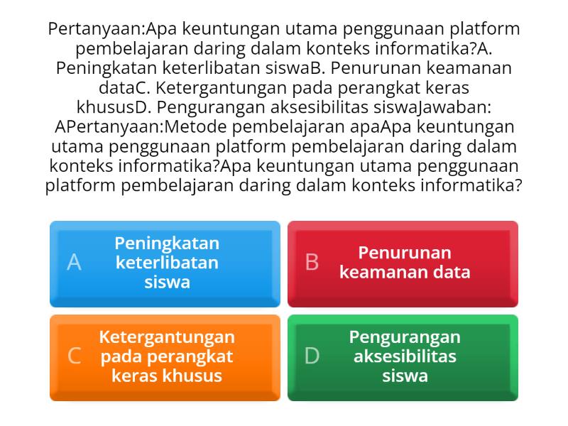 Informatika Dan Pembelajaran - Quiz