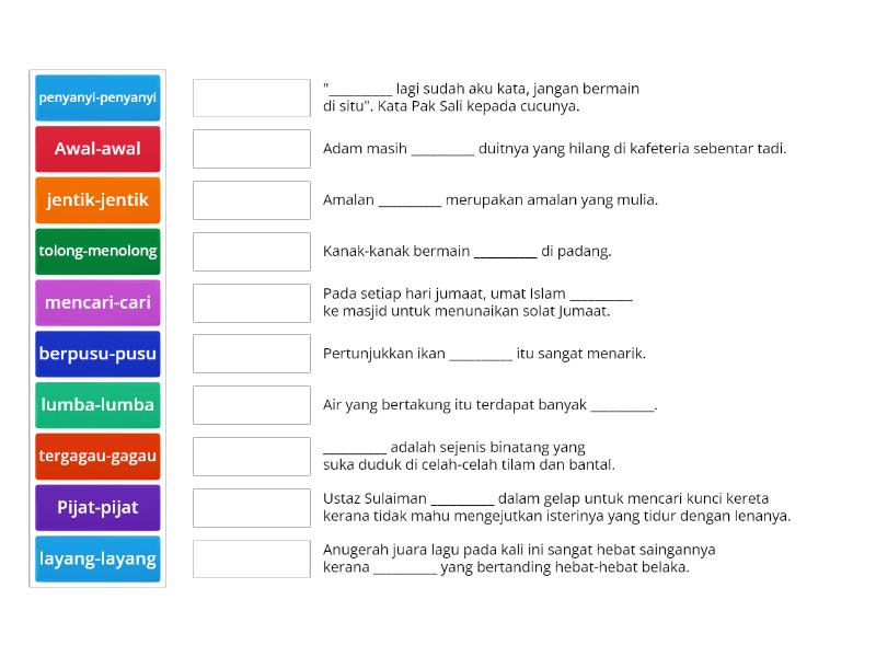 Kata Ganda Bahasa Melayu - Match Up