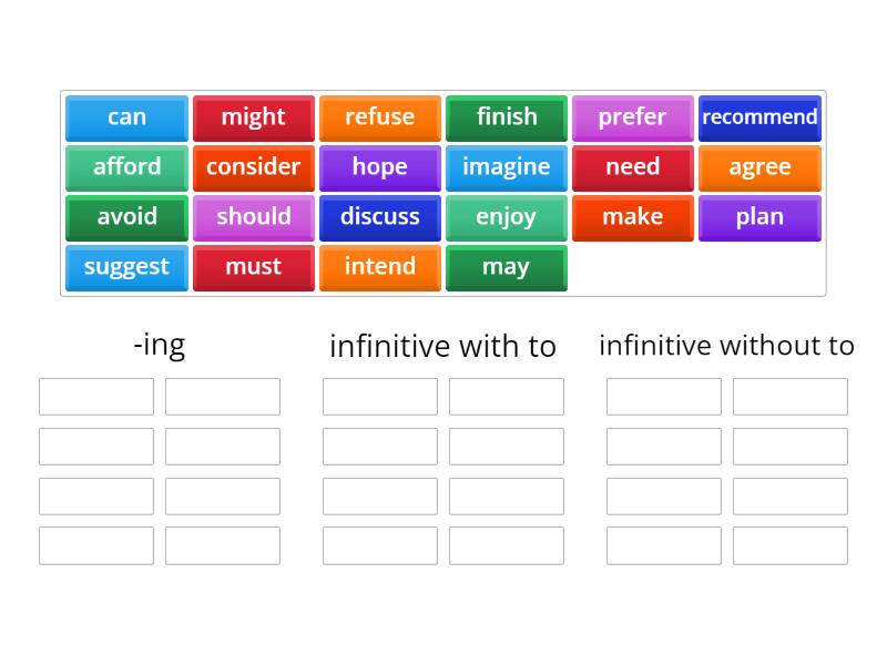 01 Verb patterns - Group sort
